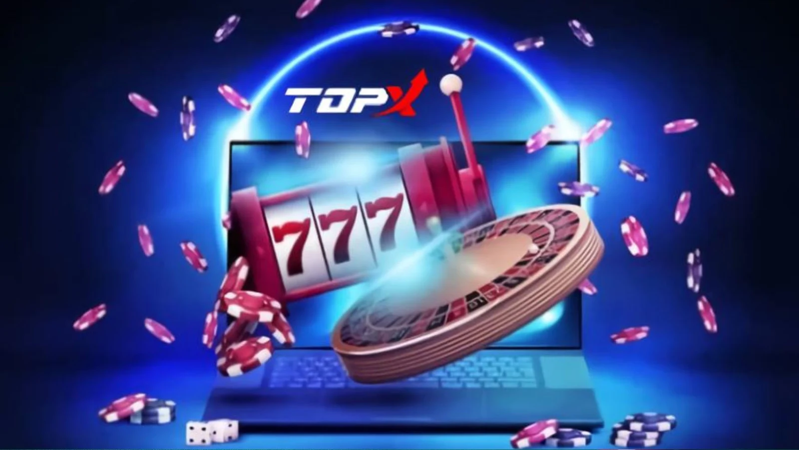 Tela de notebook com slots e roleta em destaque, lembrando que o cassino também abre direto no navegador